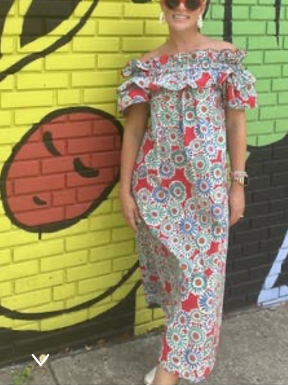 LA DOUBLEJ Breakfast Dress Crazy Daisy In Popeline Cotton Sz Medium